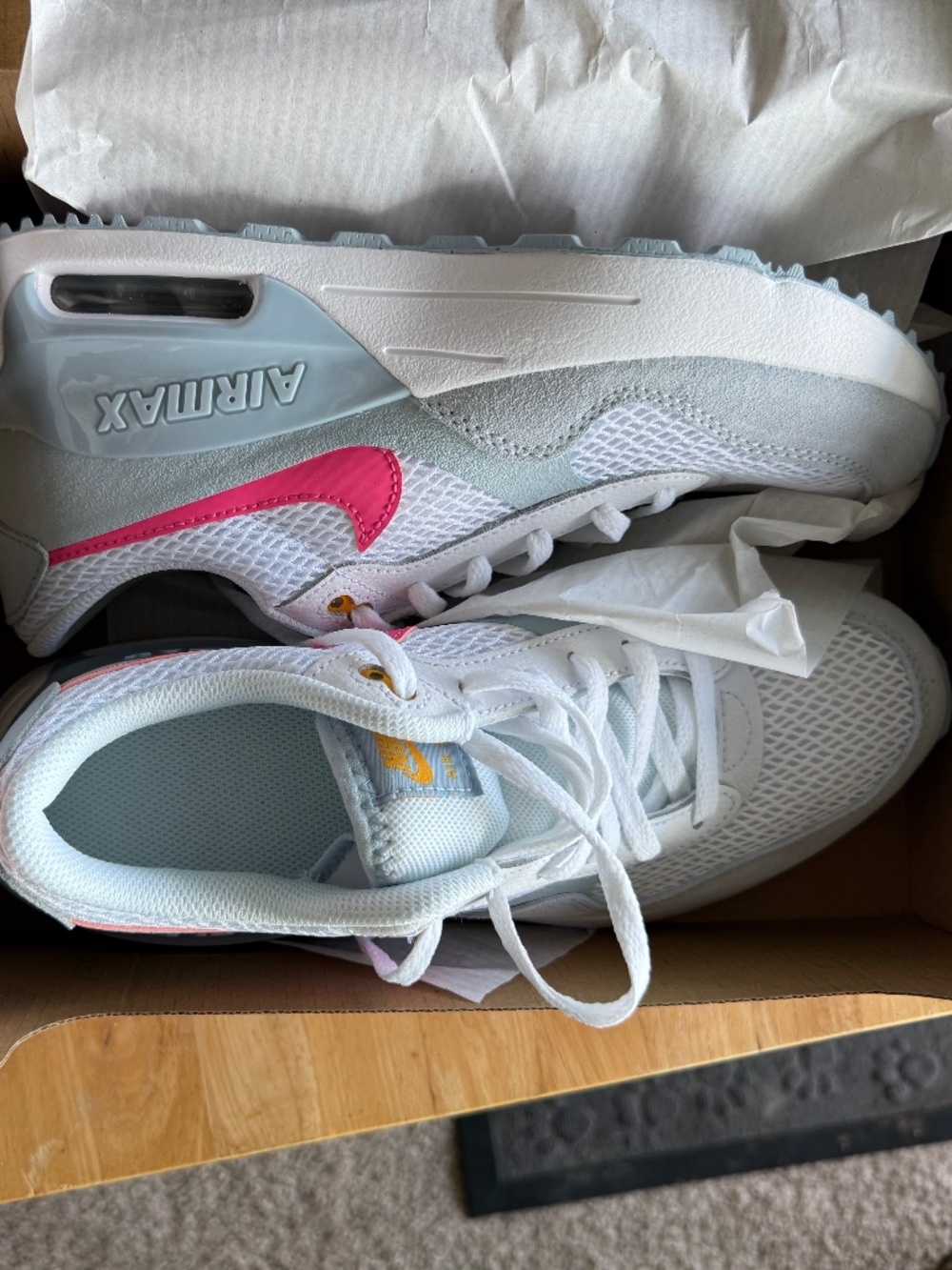 Nike Air Max Systm GS – White/Pinksicle – New in Box 7.5w or 6y